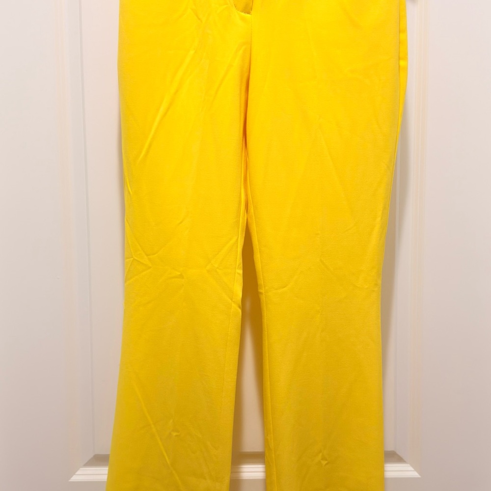 New York & Company Bright Yellow Wide-Leg Women's Pants